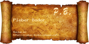 Pieber Bodor névjegykártya